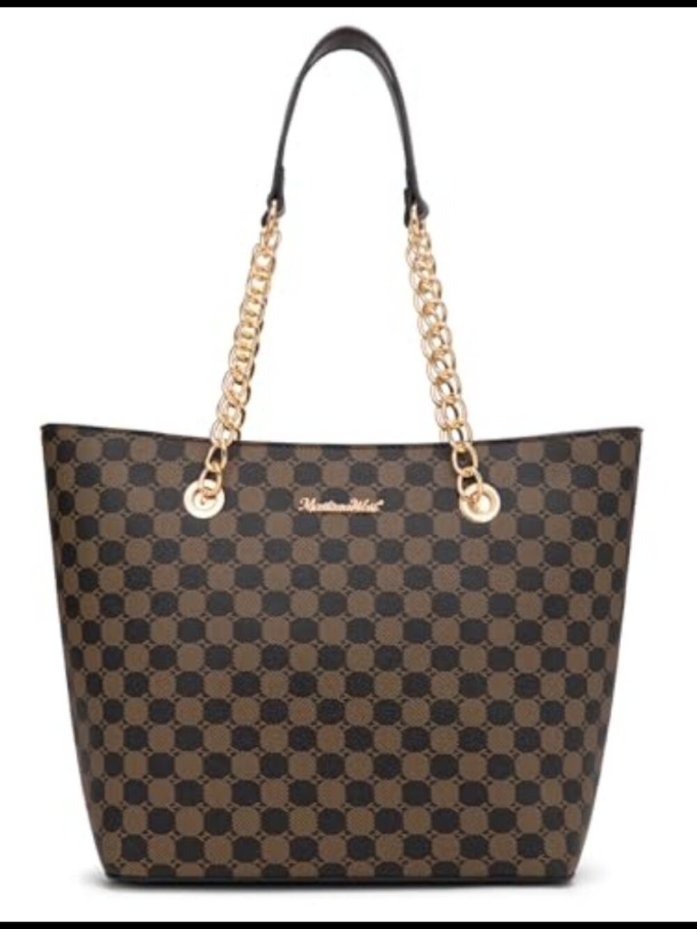 Montana West Women's PU Leather Chain Top-Handle Satchel Tote Bag